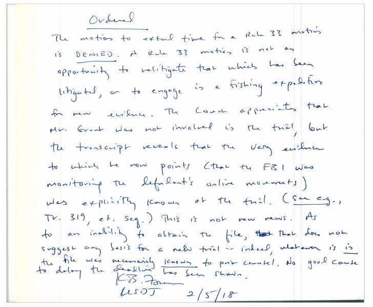 Ross Ulbricht Denied Post-Conviction Relief Extension Ross Ulbricht Denied Post-Conviction Relief Extension