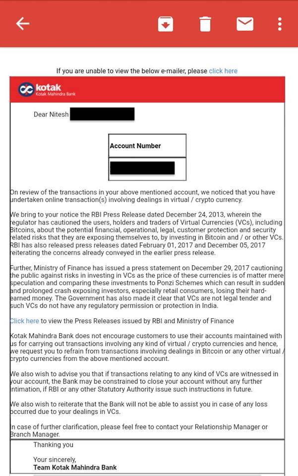 Citibank India Bans Bitcoin