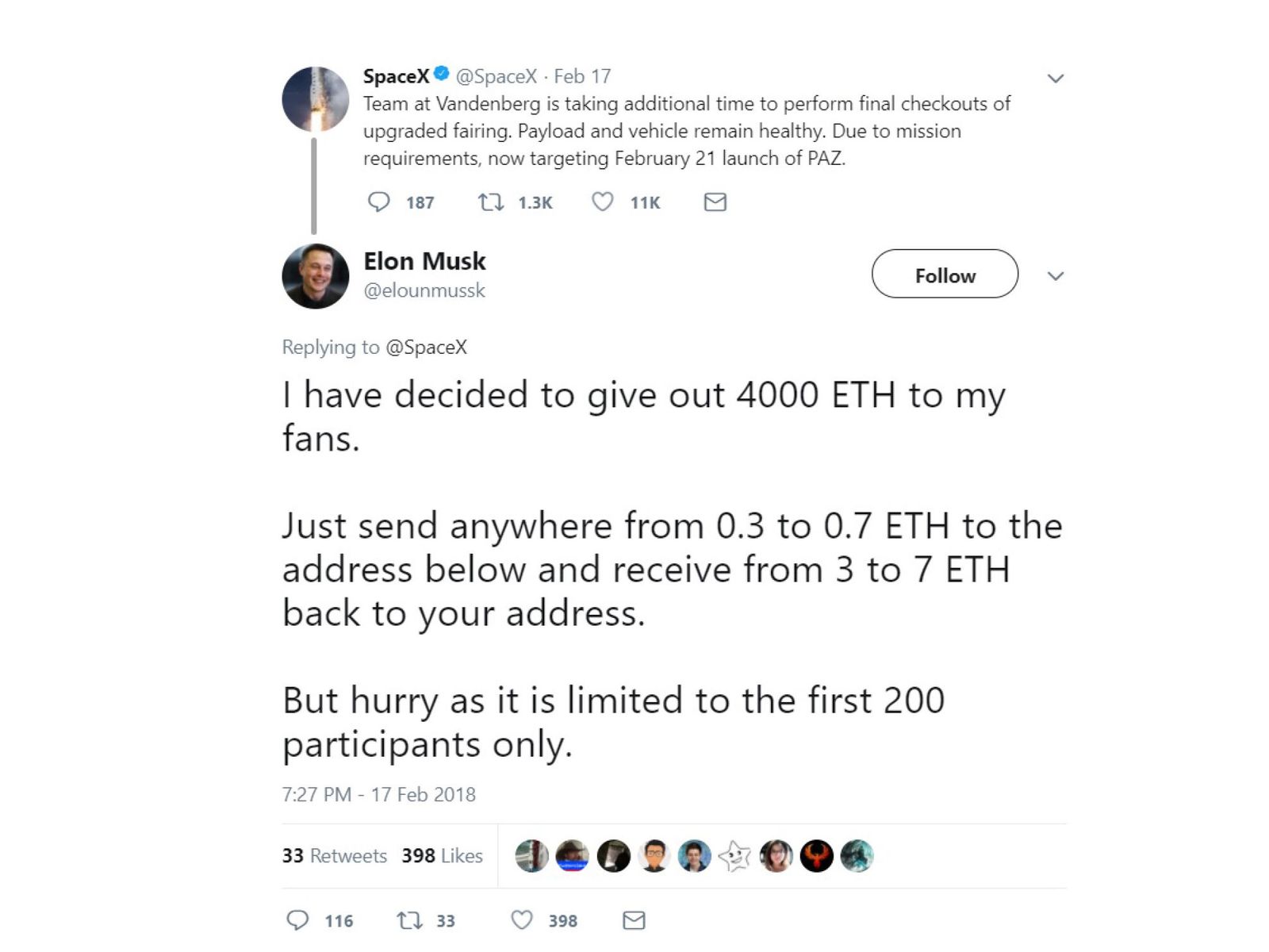 Elon Musk on Twitter is Not Giving Away Cryptocurrency