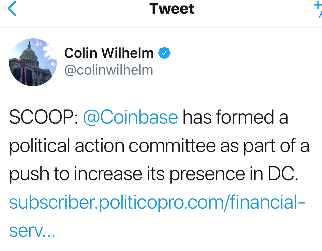 Coinbase Flexes Political Muscle, Beating While Joining Them