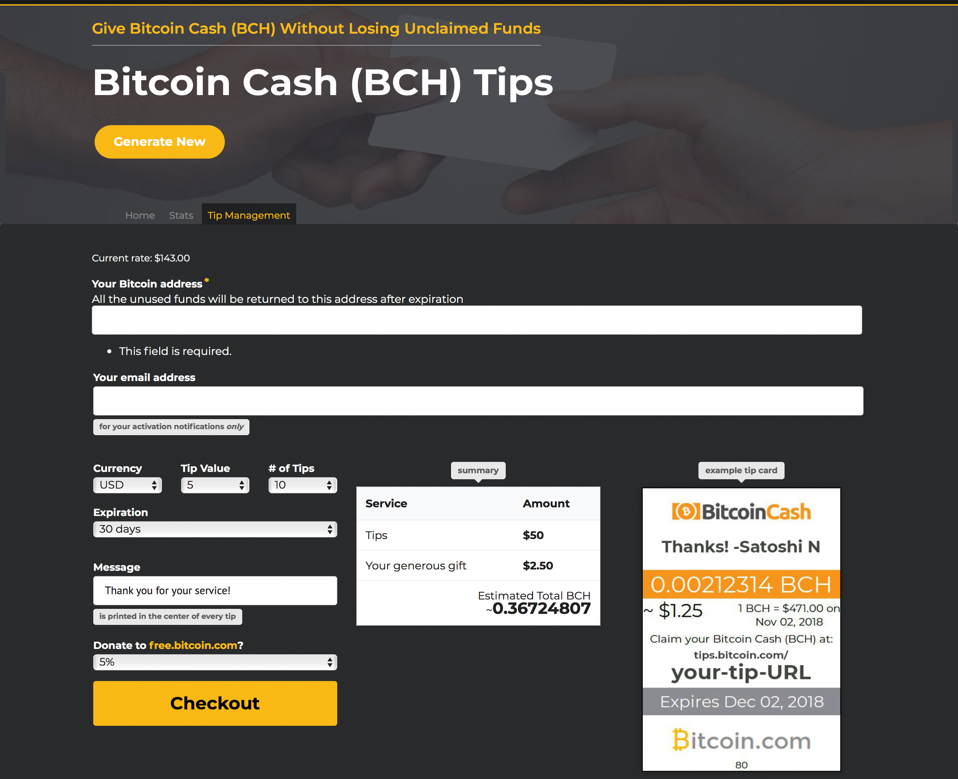 Express Your Gratitude With Bitcoin.com's New Refunding Tip Generator Express Your Gratitude With Bitcoin.com's New Refunding Tip Generator
