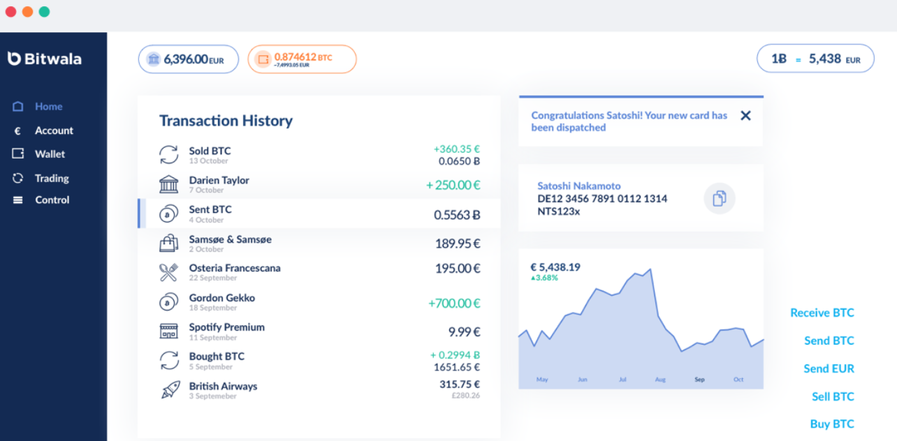 Bitwala Begins Providing Bank Accounts With Bitcoin Wallet and Debit Card