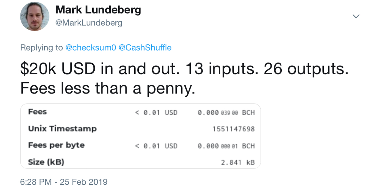 Cashshuffle Participants Mix $20K of Bitcoin Cash in One Transaction