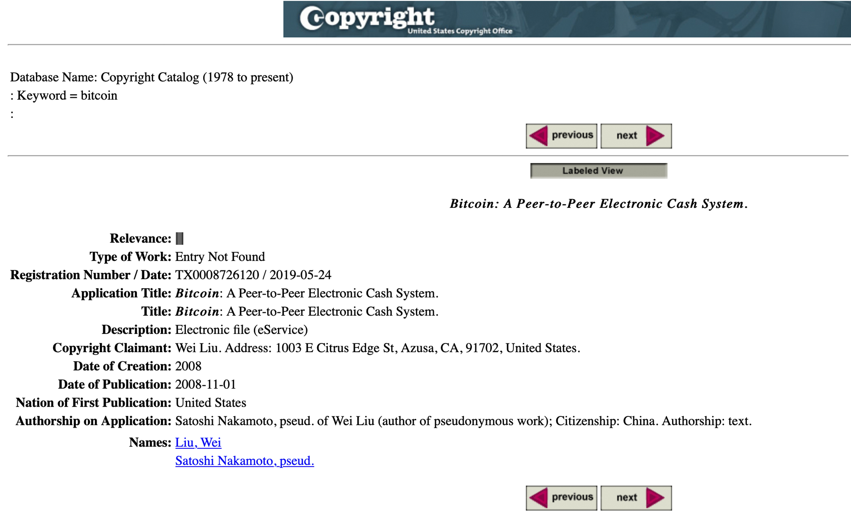 Another Aspiring Satoshi Copyrights the Bitcoin Whitepaper Another Aspiring Satoshi Copyrights the Bitcoin Whitepaper