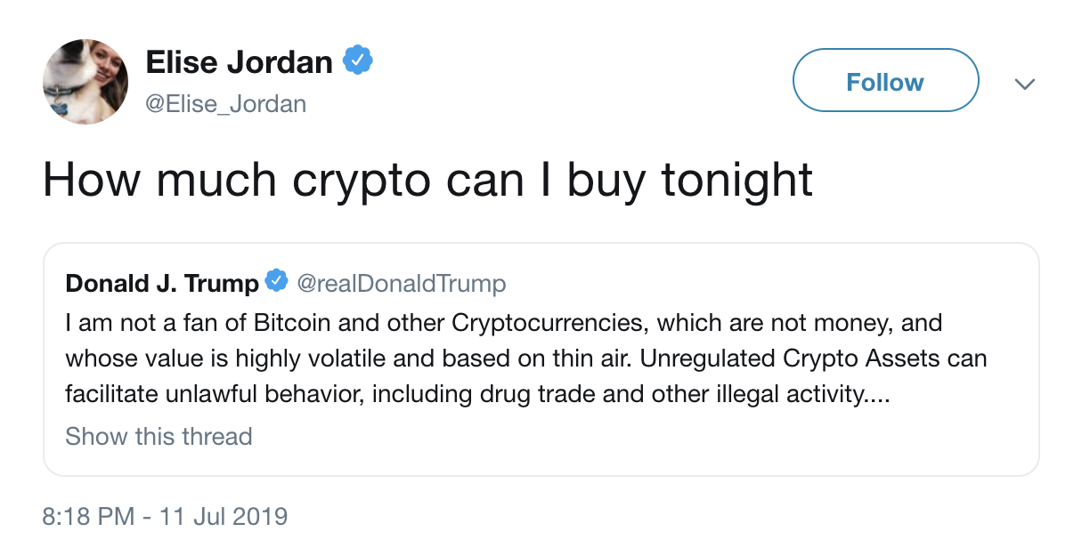 The Best Responses to Donald Trump’s Claim That Bitcoin Is Backed by ‘Thin Air’