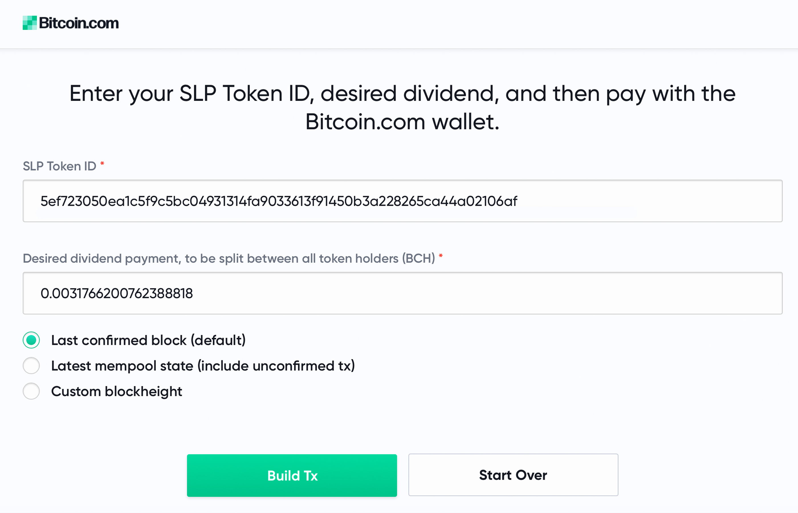 Send Token Payouts With Ease Using Bitcoin.com's SLP Dividend Calculator Send Token Payouts With Ease Using Bitcoin.com's SLP Dividend Calculator