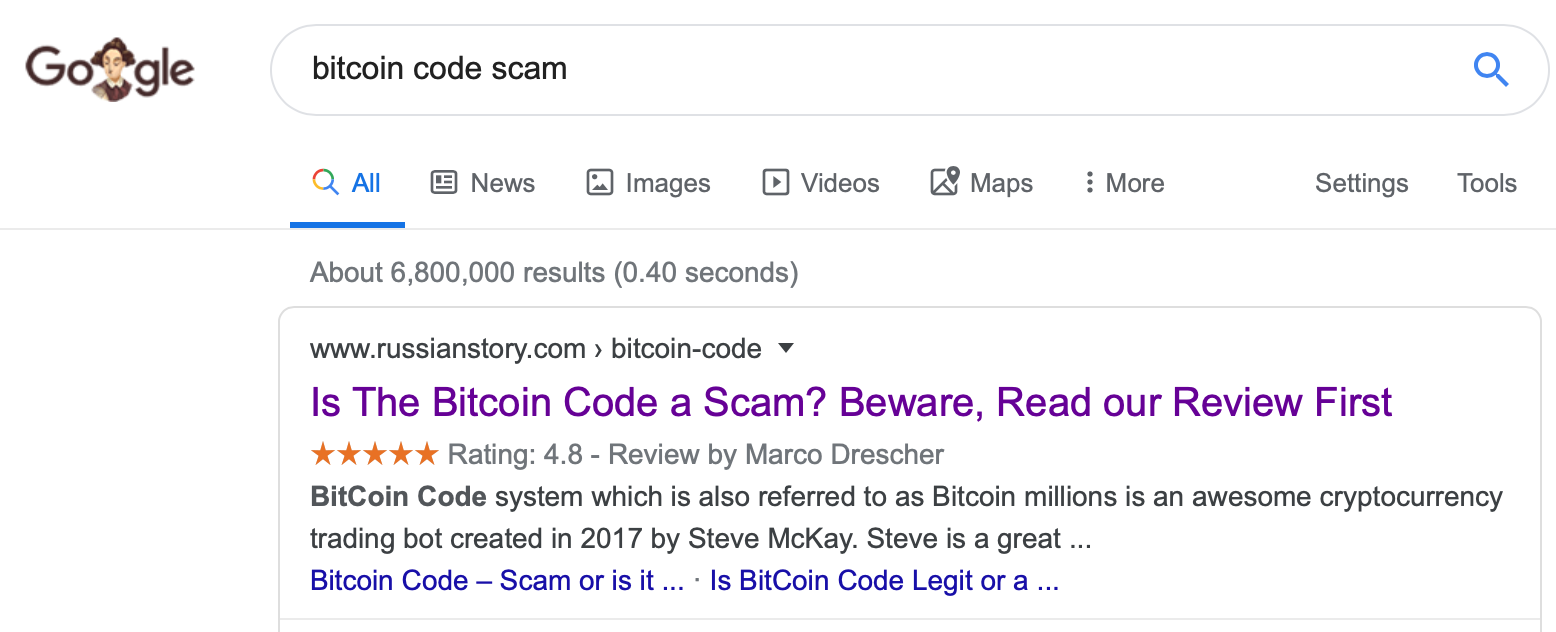 Don’t Invest in Bitcoin Code, Bitcoin Doubler or Bitcoin Trader – They Are All Scams Don’t Invest in Bitcoin Code, Bitcoin Doubler or Bitcoin Trader – They Are All Scams