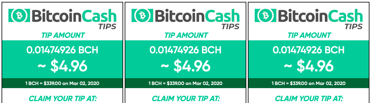 Human Readability and Privacy: BCH Can Be Sent by Email With Tips Tool, No Usernames Required