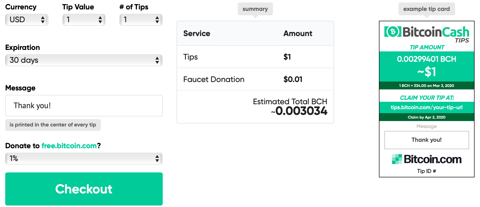 Human Readability and Privacy: BCH Can Be Sent by Email With Tips Tool, No Usernames Required