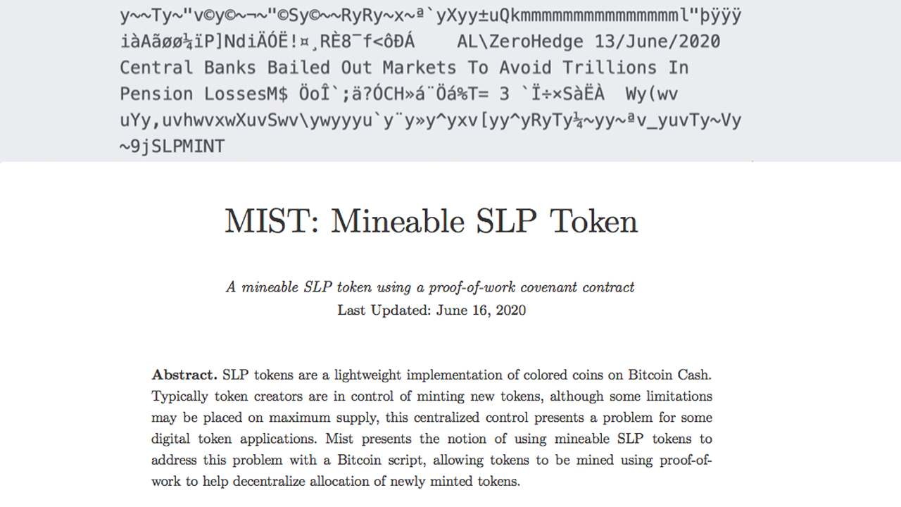Meet Mistcoin - The First Mineable SLP Token Implementation Launched on Bitcoin Cash Meet Mistcoin - The First Mineable SLP Token Implementation Launched on Bitcoin Cash