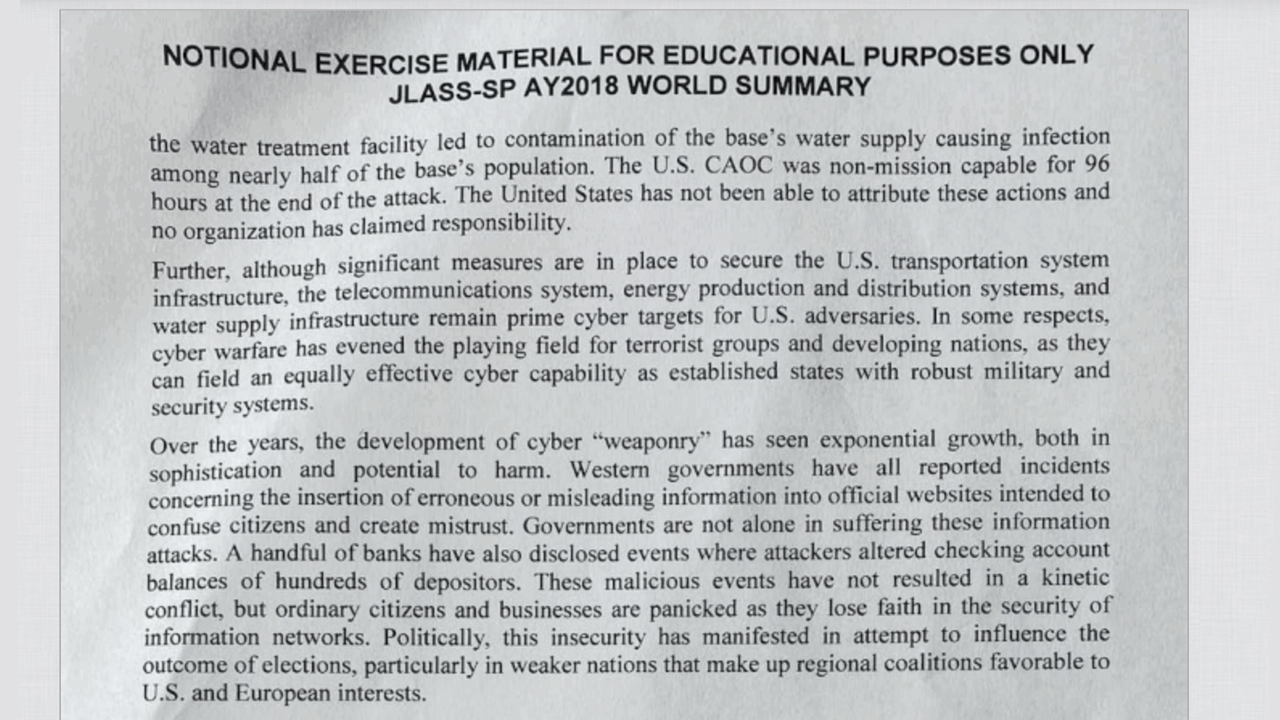 Leaked Pentagon War Game Shows Gen Z Using Bitcoin to Battle the Corrupt State Leaked Pentagon War Game Shows Gen Z Using Bitcoin to Battle the Corrupt State