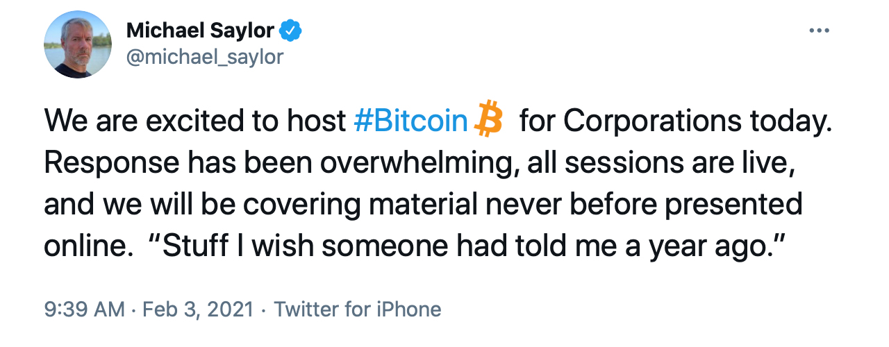 Bitcoin for Corporations- Michael Saylor Expects an 'Avalanche' of Firms to Own Bitcoin