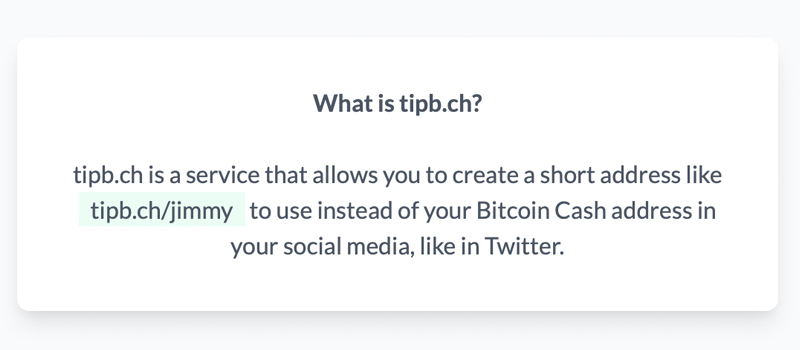 Tipb.ch App Allows You to Share a Short URL Rather Than a BCH Address on Social Media