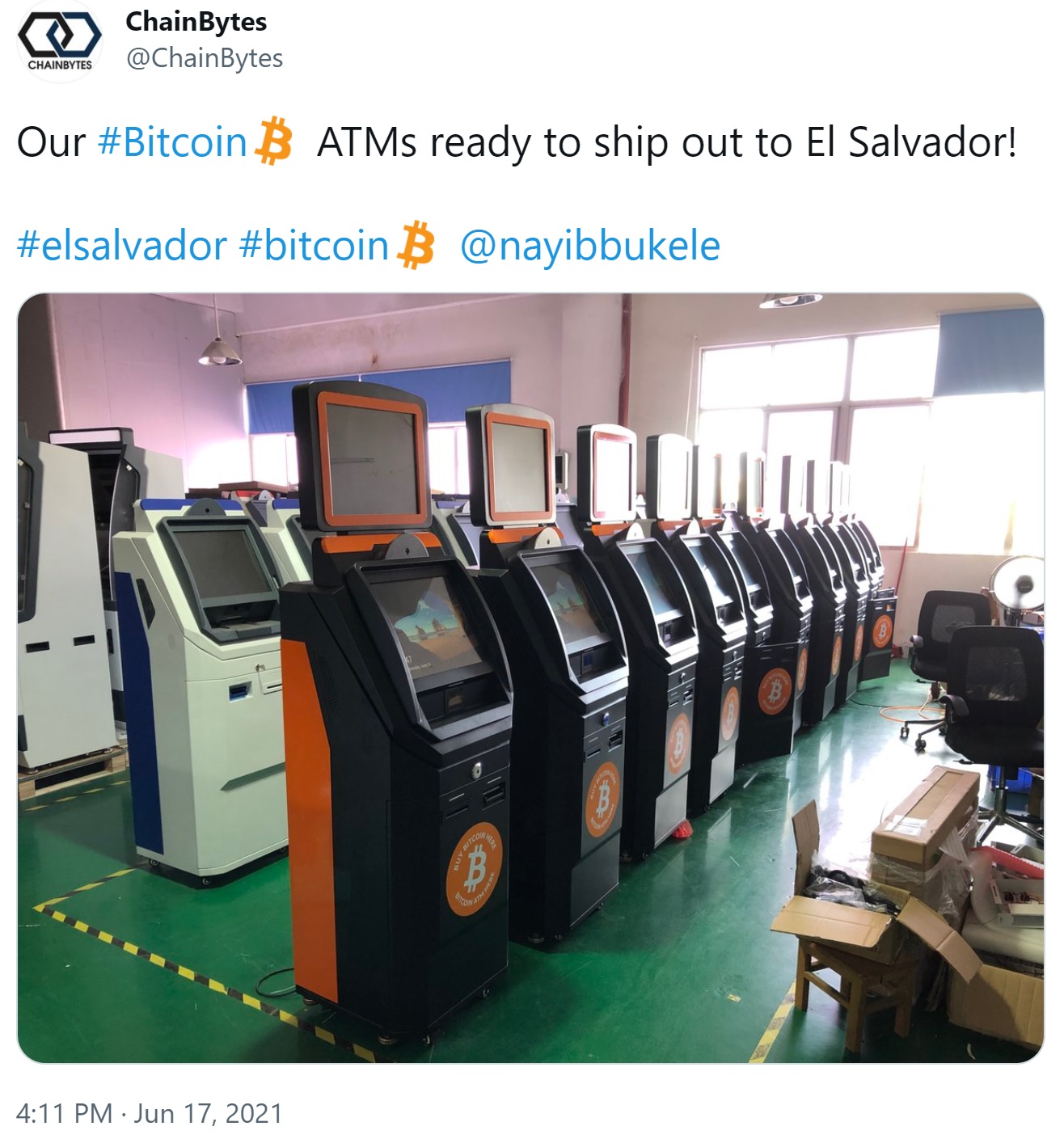 Chainbytes Bringing Bitcoin ATMs to El Salvador, Launching Manufacturing Hub