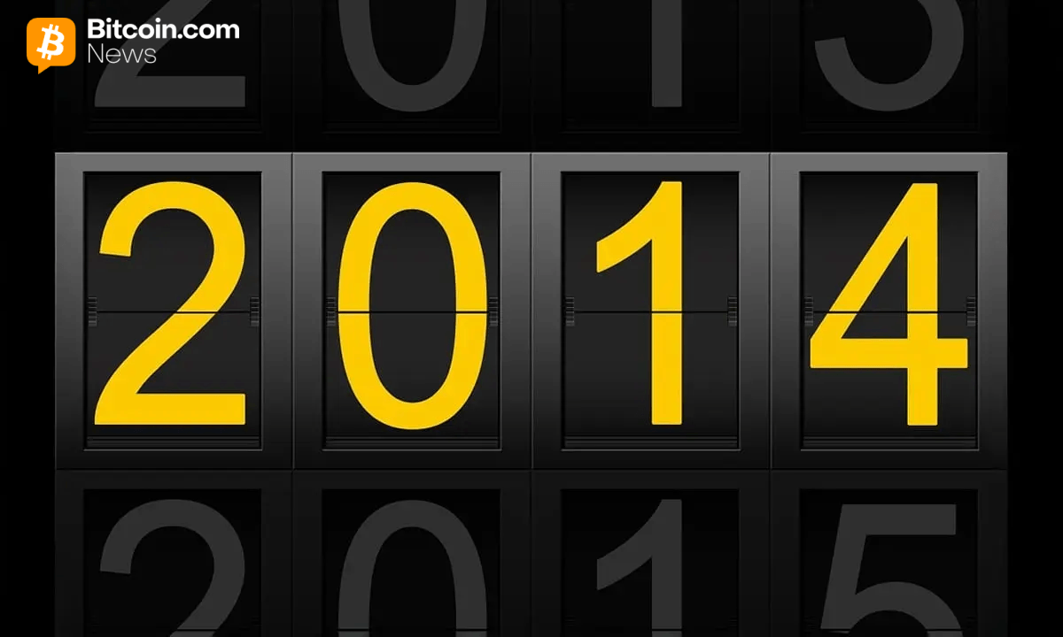 Digital calendar with the year 2014 highlighted