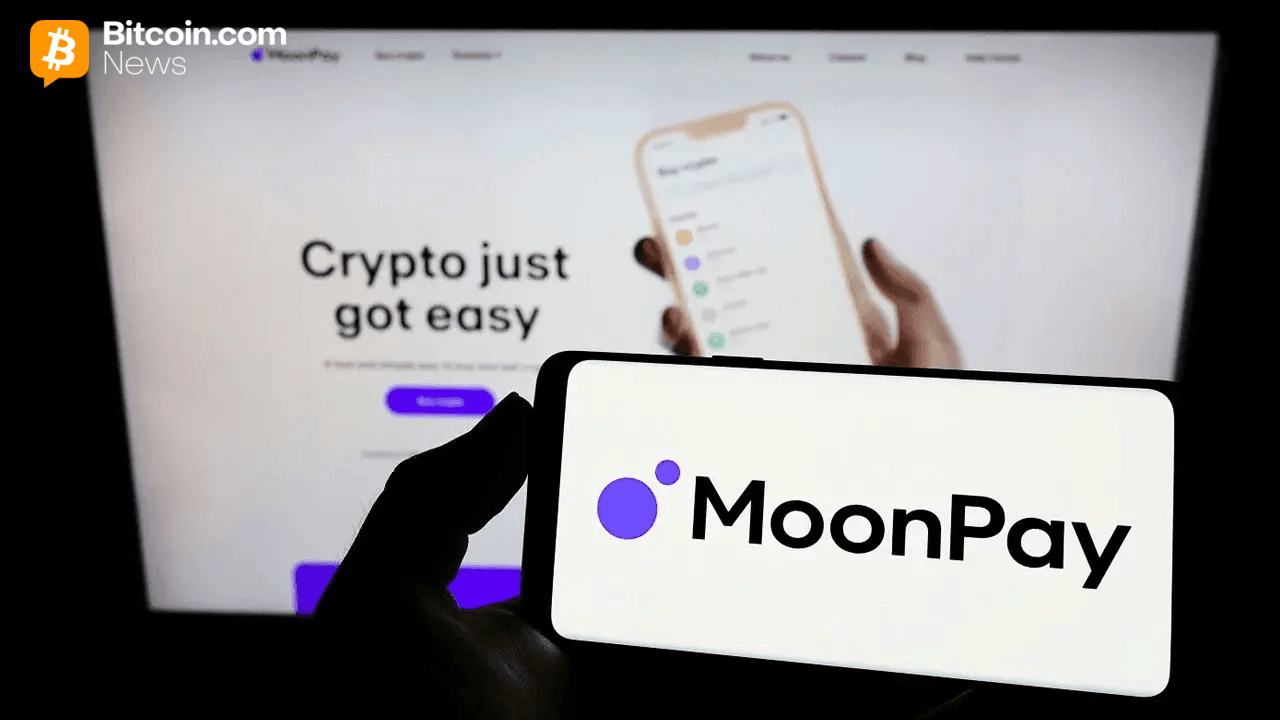Moonpay application on mobile phone and desktop