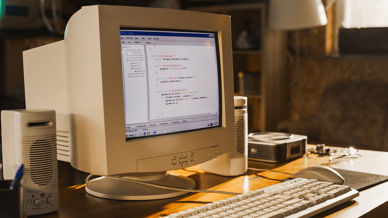 Image of an old school desktop computer from the nineties.