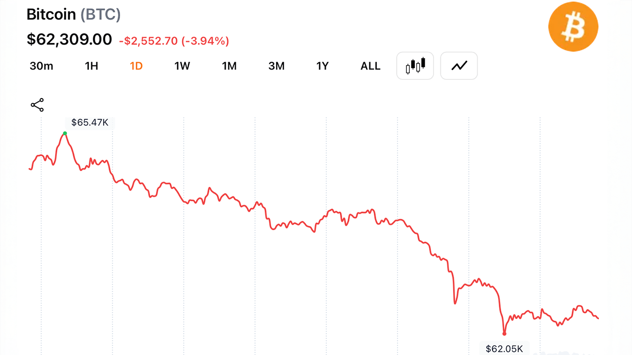 Bitcoin chart from markets.bitcoin.com daily view.