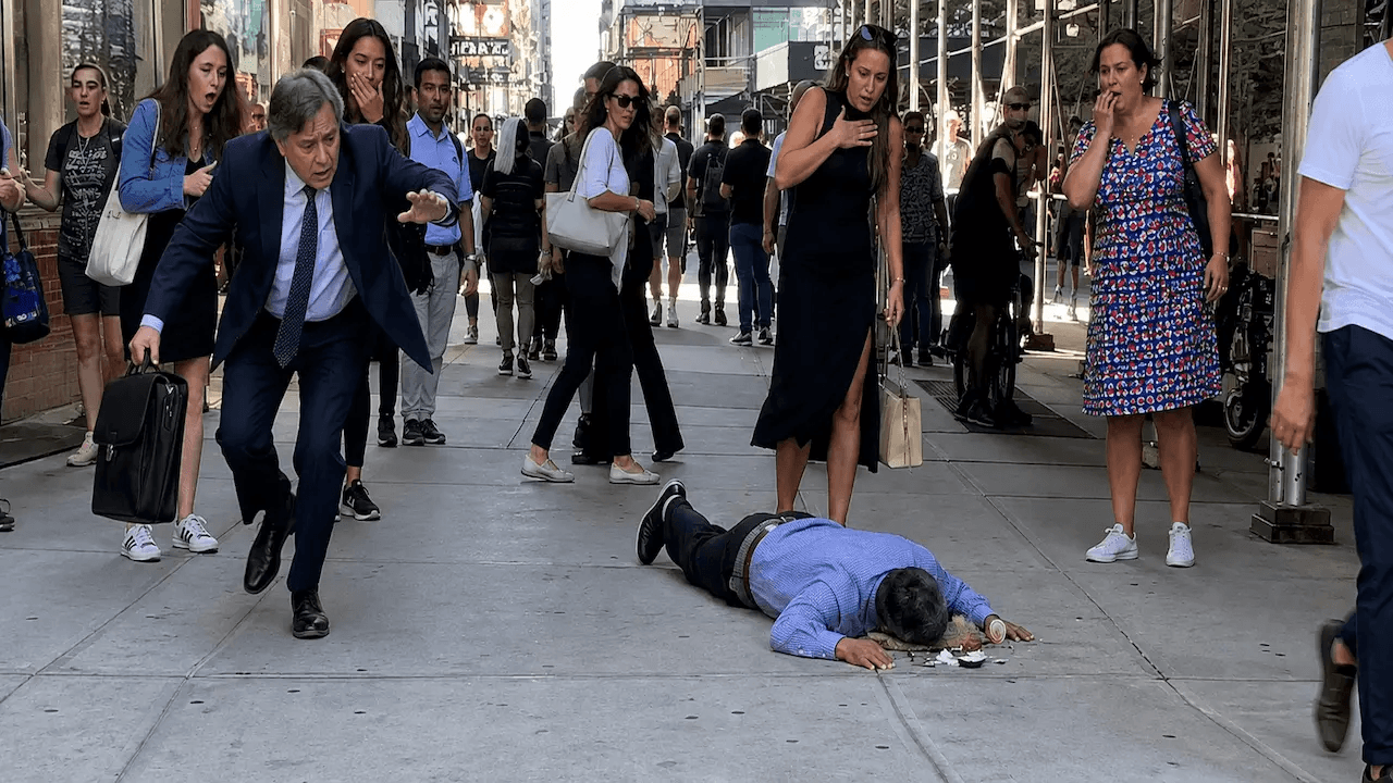 Man falling to the ground.