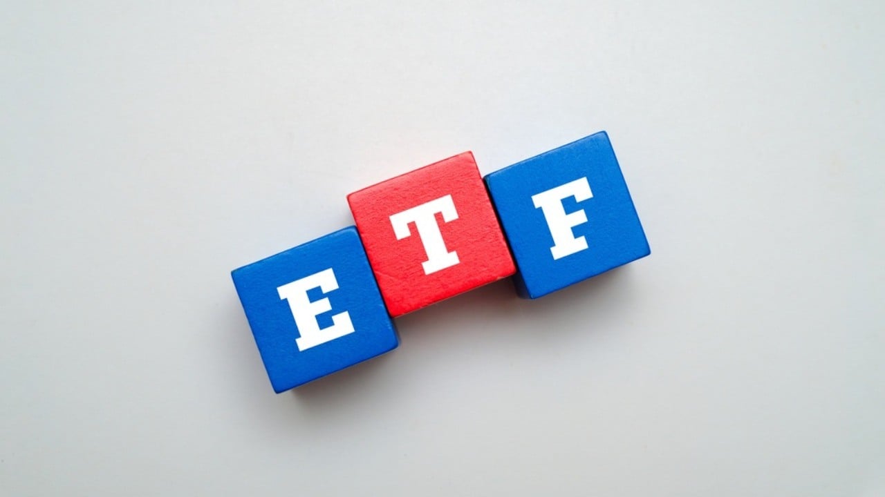 Colorful block with text ETF