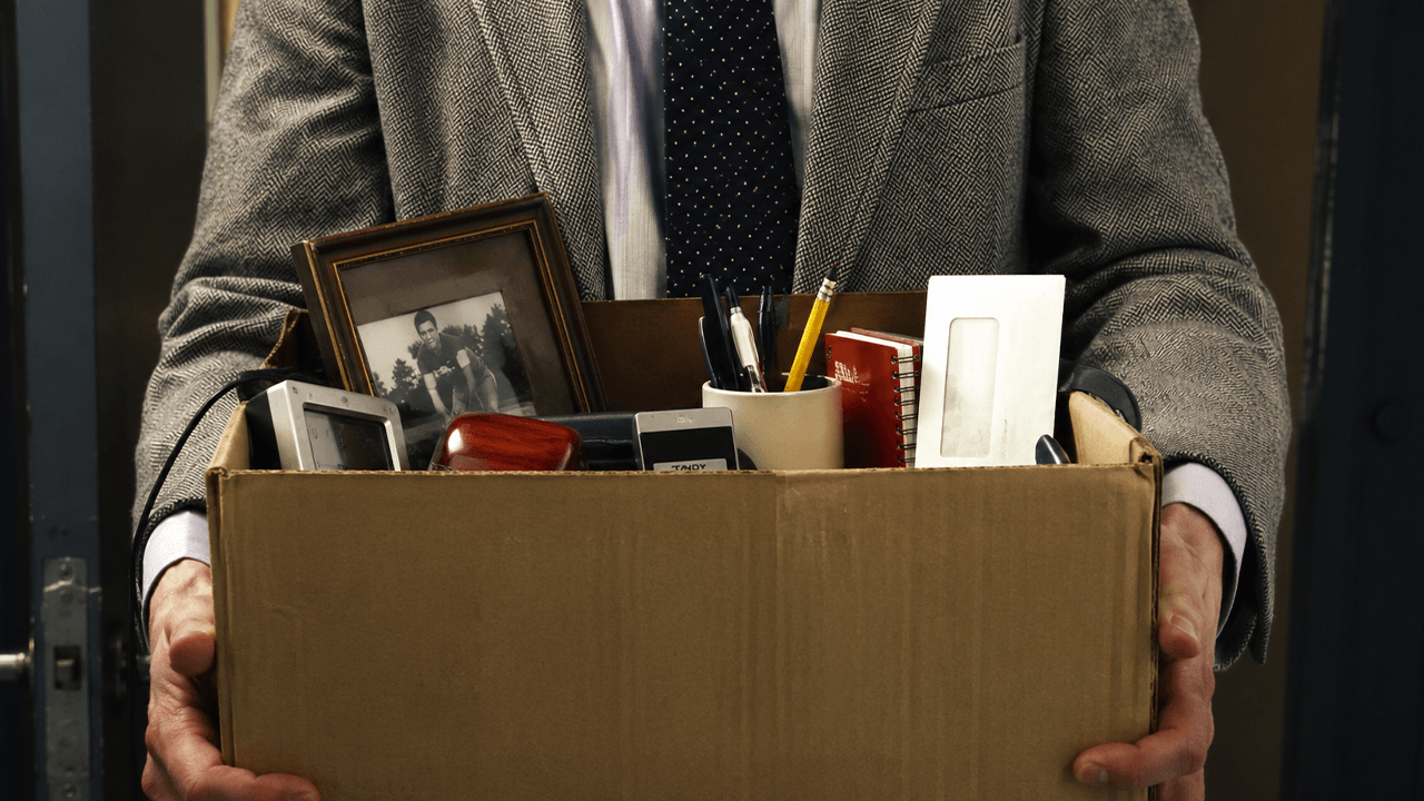Person being laid off from work.