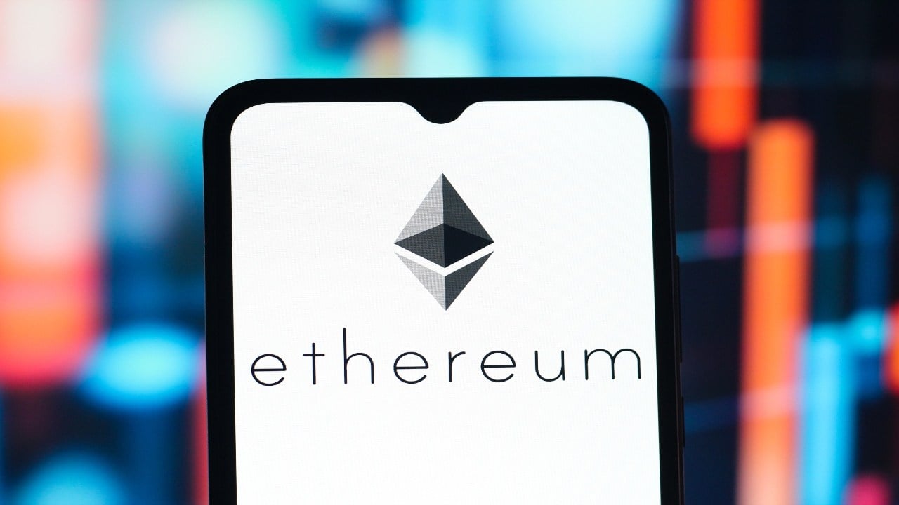 Ethereum Logo on a mobile phone screen