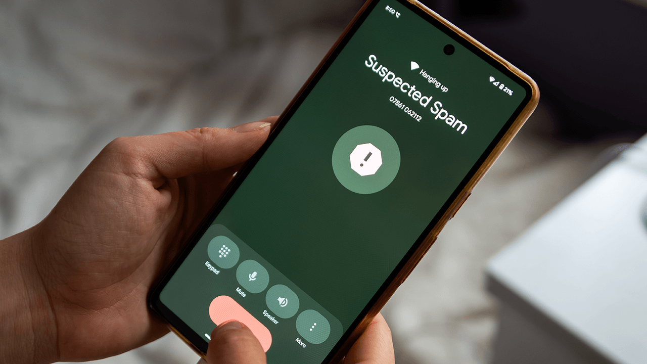 Spam phone call on a smartphone.