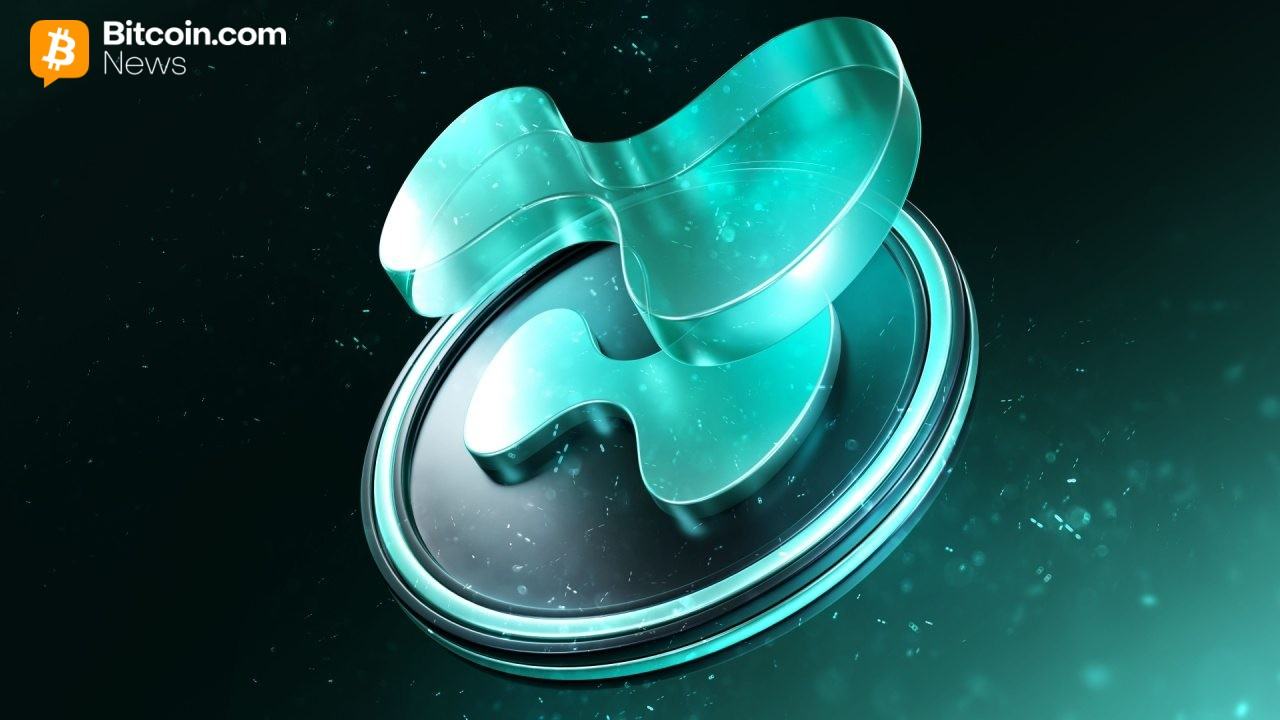 Hyperliqud logo on abstract background.