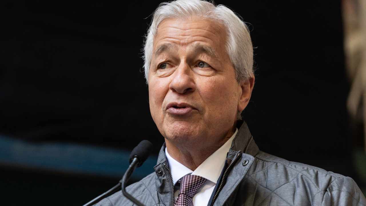 Image of JP Morgan CEO Jamie Dimon in a public setting.