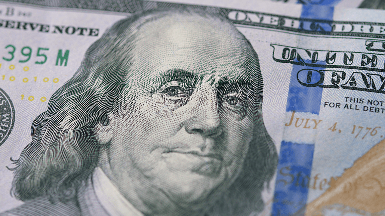 $100 bill close-up.