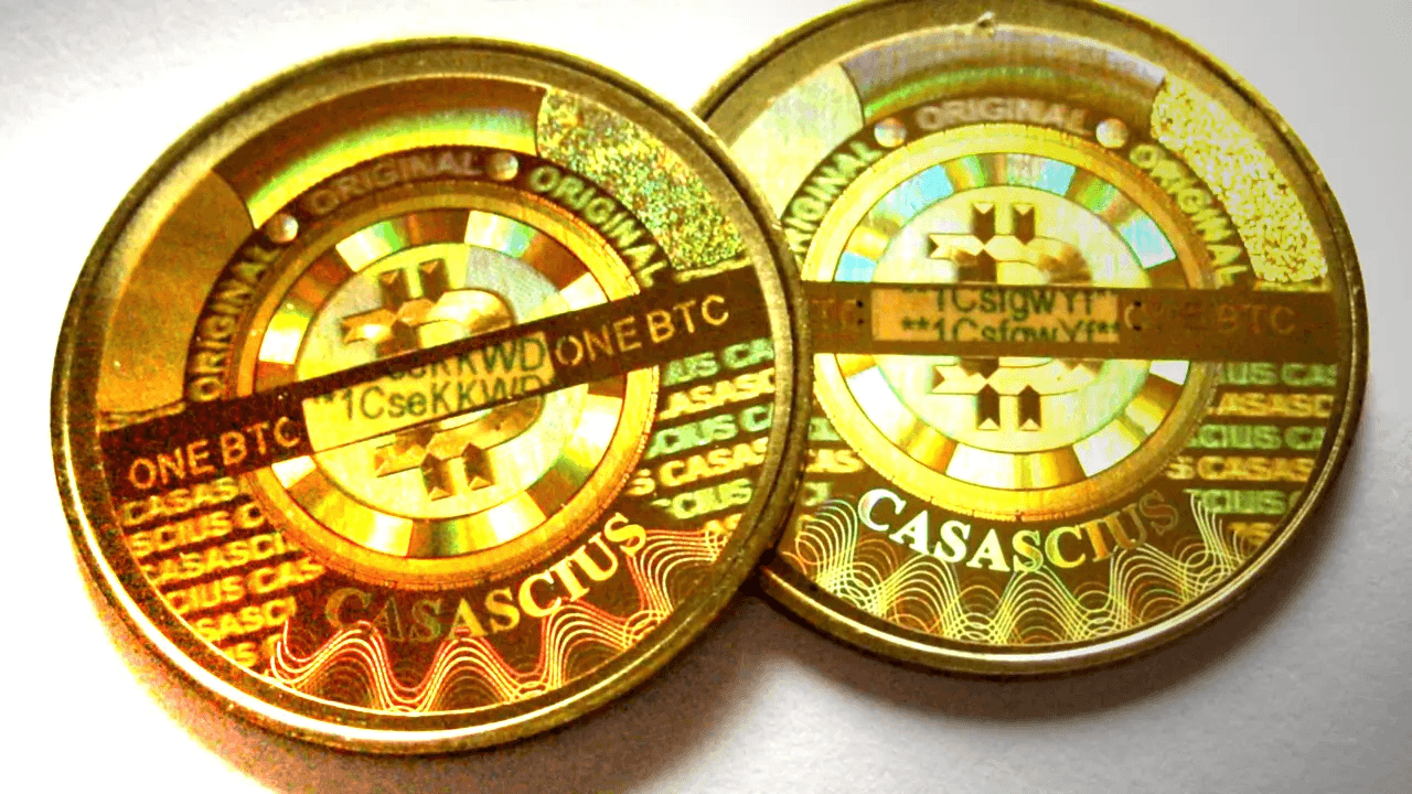 Two Casascius bitcoins