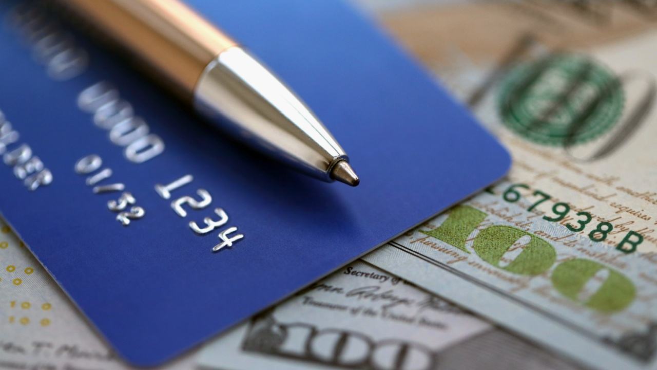 Credit card and dollars