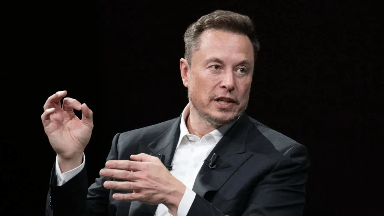 SpaceX founder Elon Musk, the world's richest man, speaking at an event.