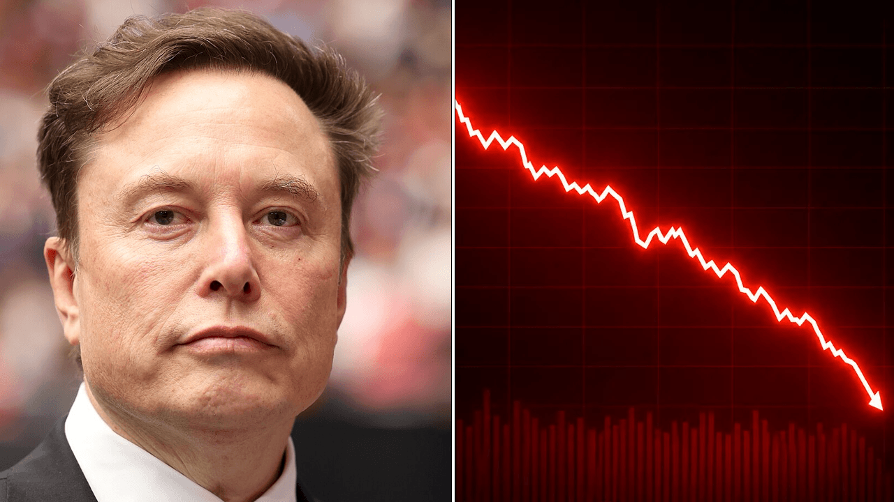 Elon Musk and SpaceX down chart.