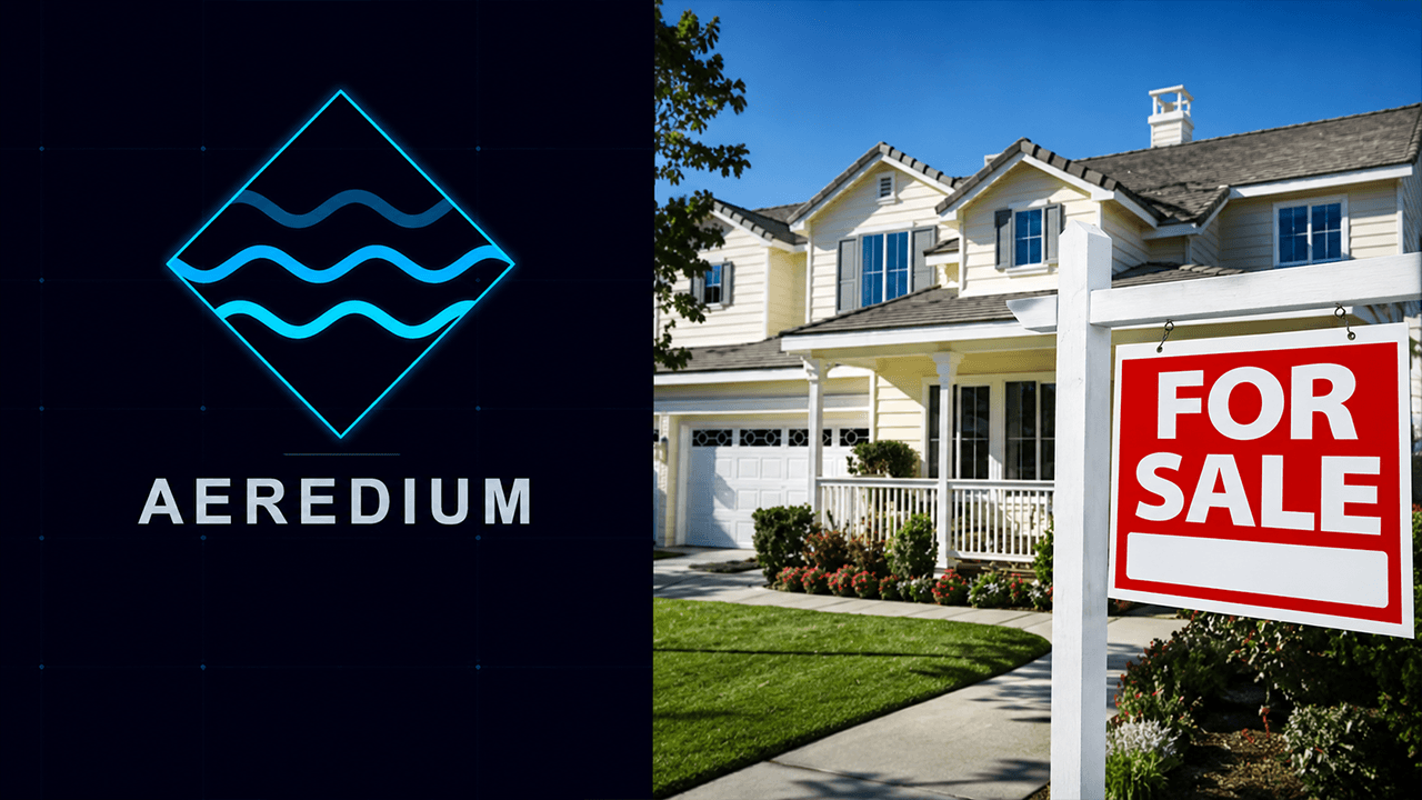 AEREDIUM logo and for sale sign.