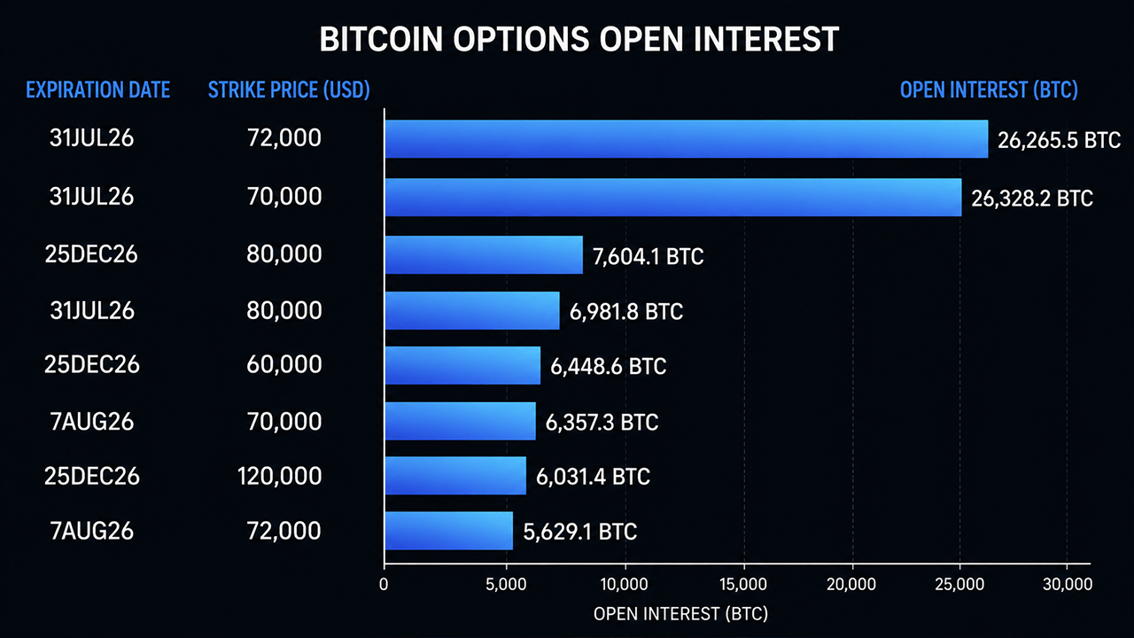 Bitcoin Options stats via Coinglass on July 22, 2026.