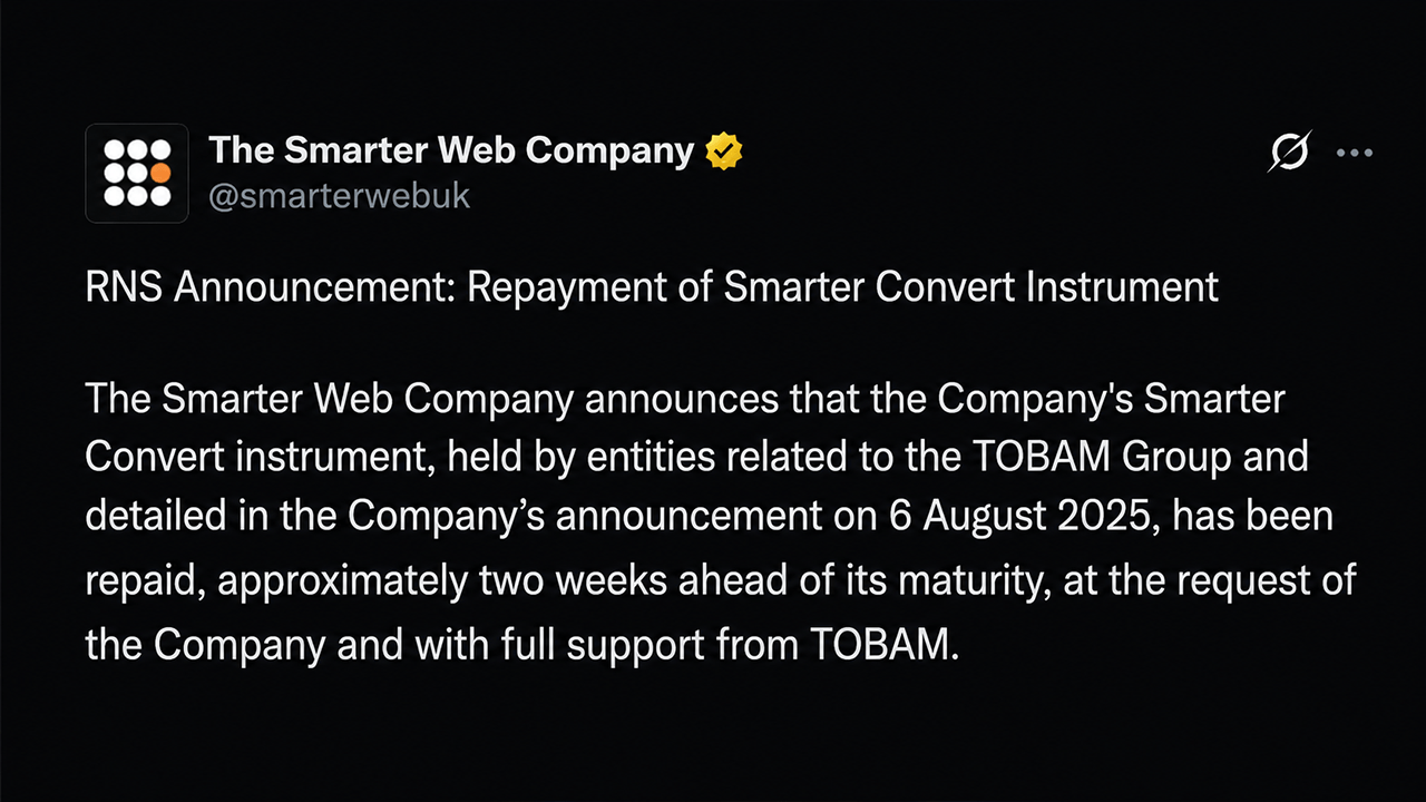 Smarter Web Company X post
