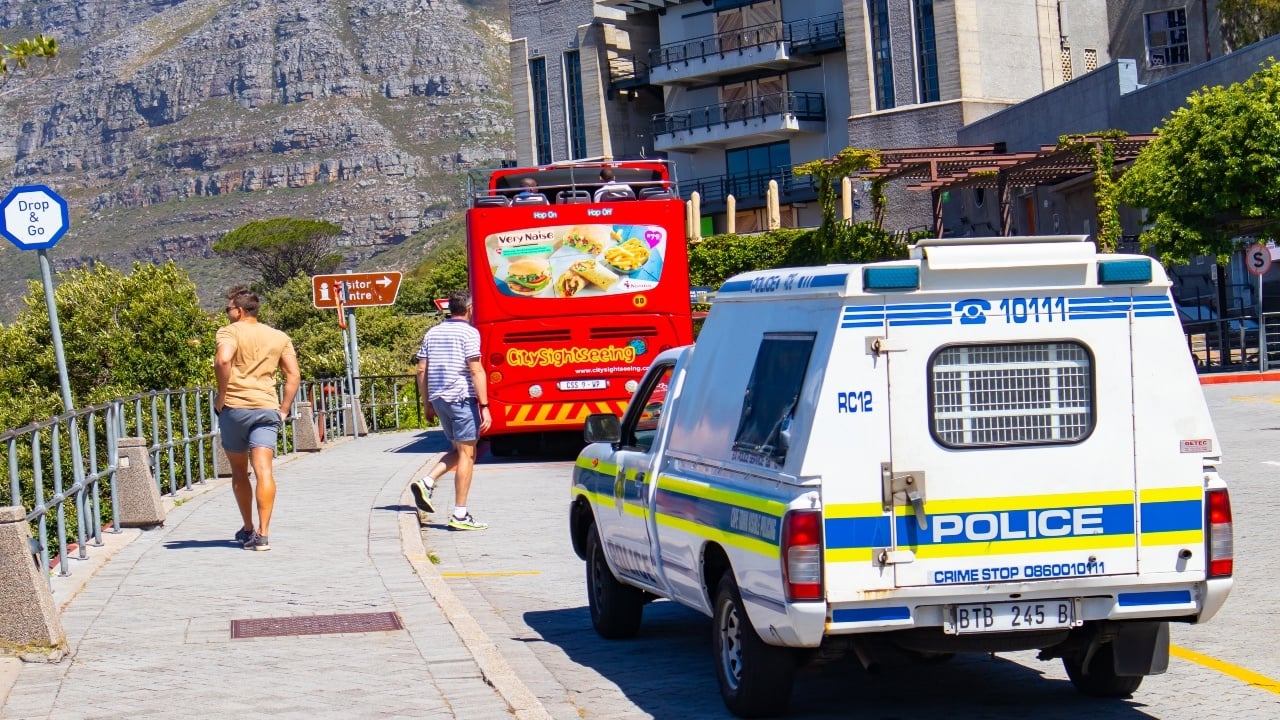 Police truck in Cape Town