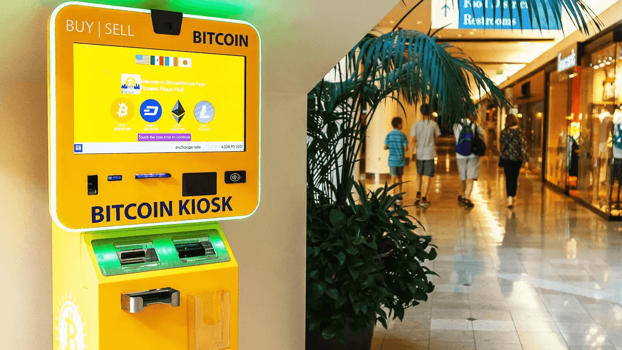 Crypto ATM in a mall.