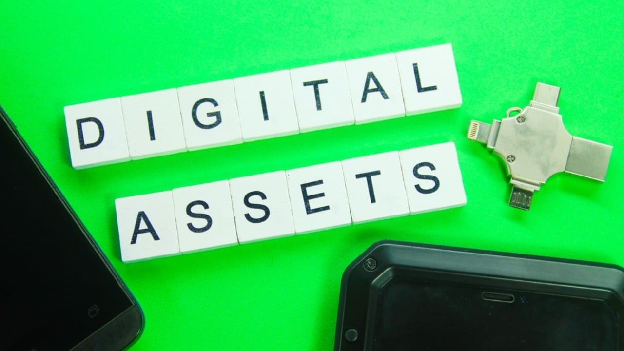 digital assets written with scrabble text