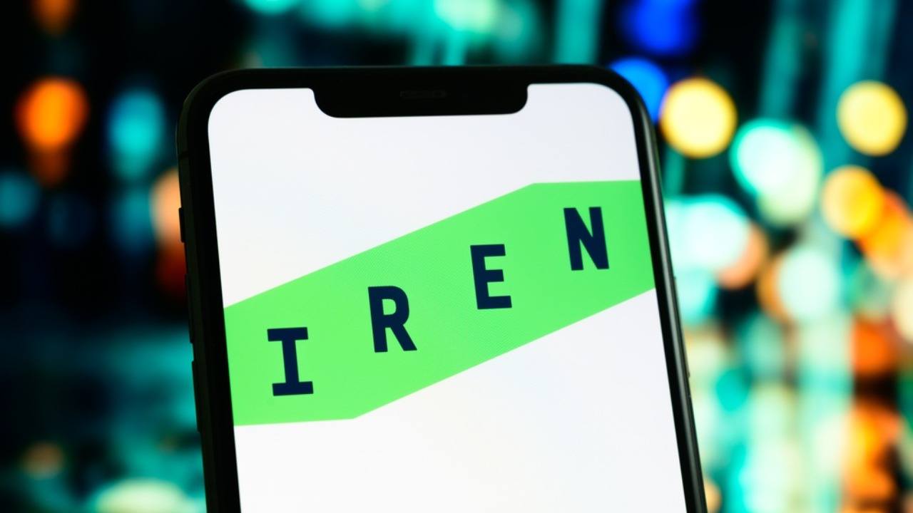 IREN logo on mobile phone