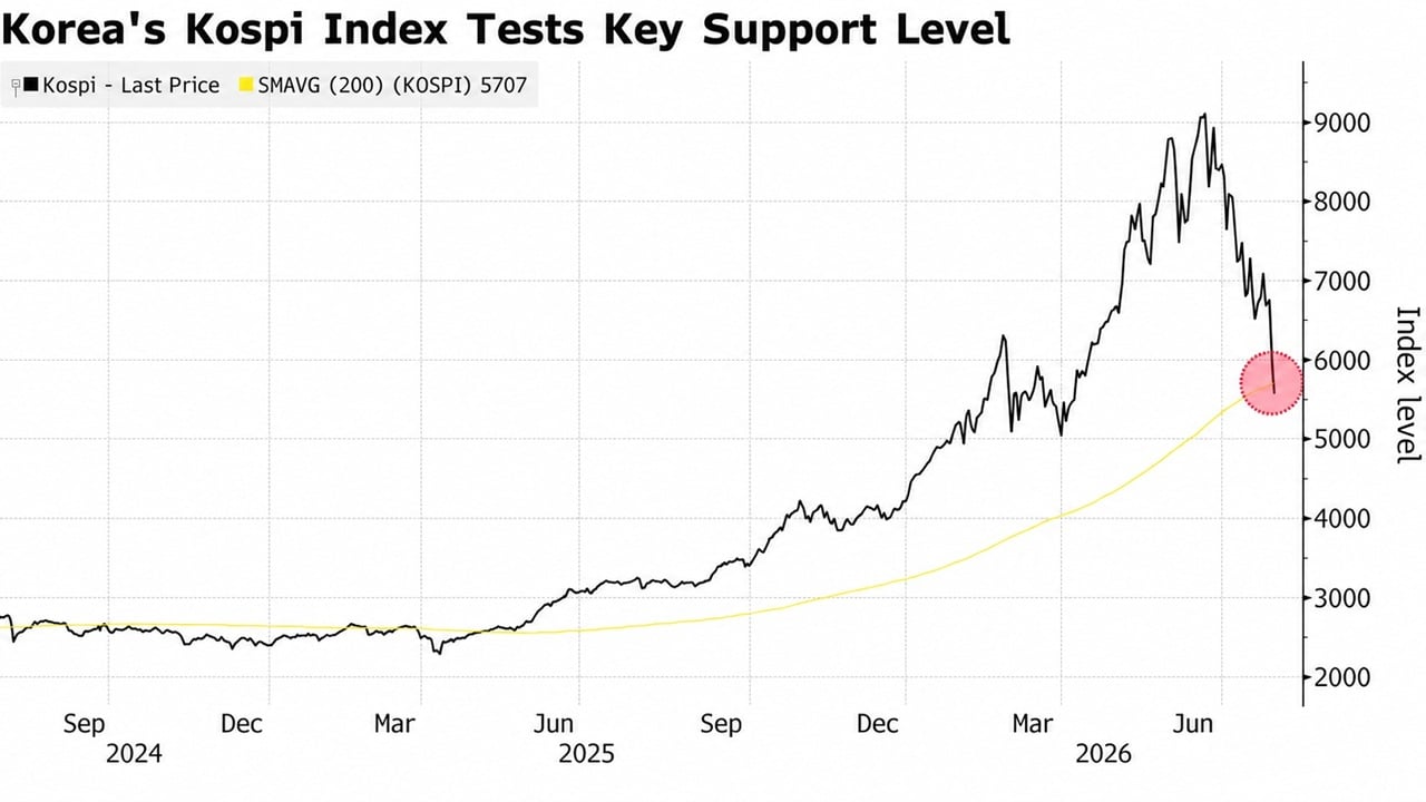 KOSPI's fall to under 5,600