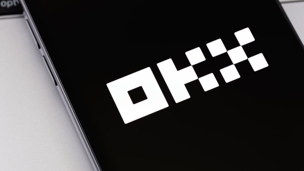 OKX logo in screen