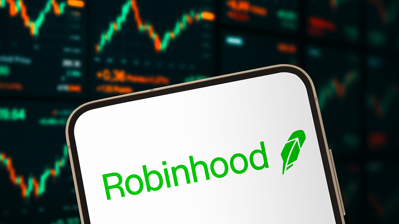 Robinhood logo on a smart phone