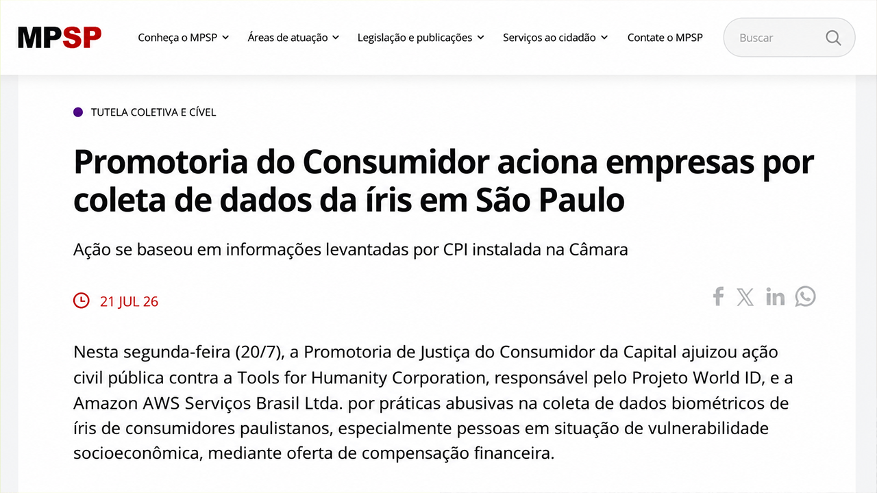 São Paulo message concerning AWS and Tools for Humanity.