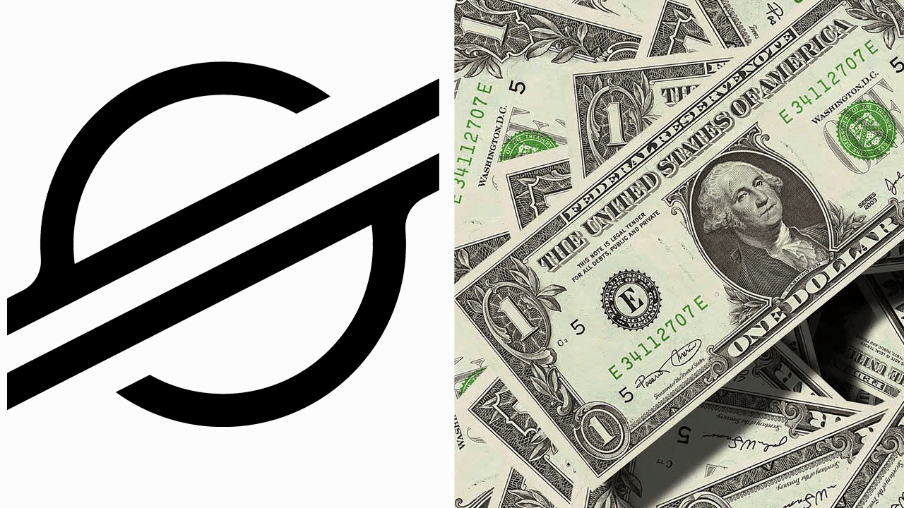 Stellar logo and dollar bills.