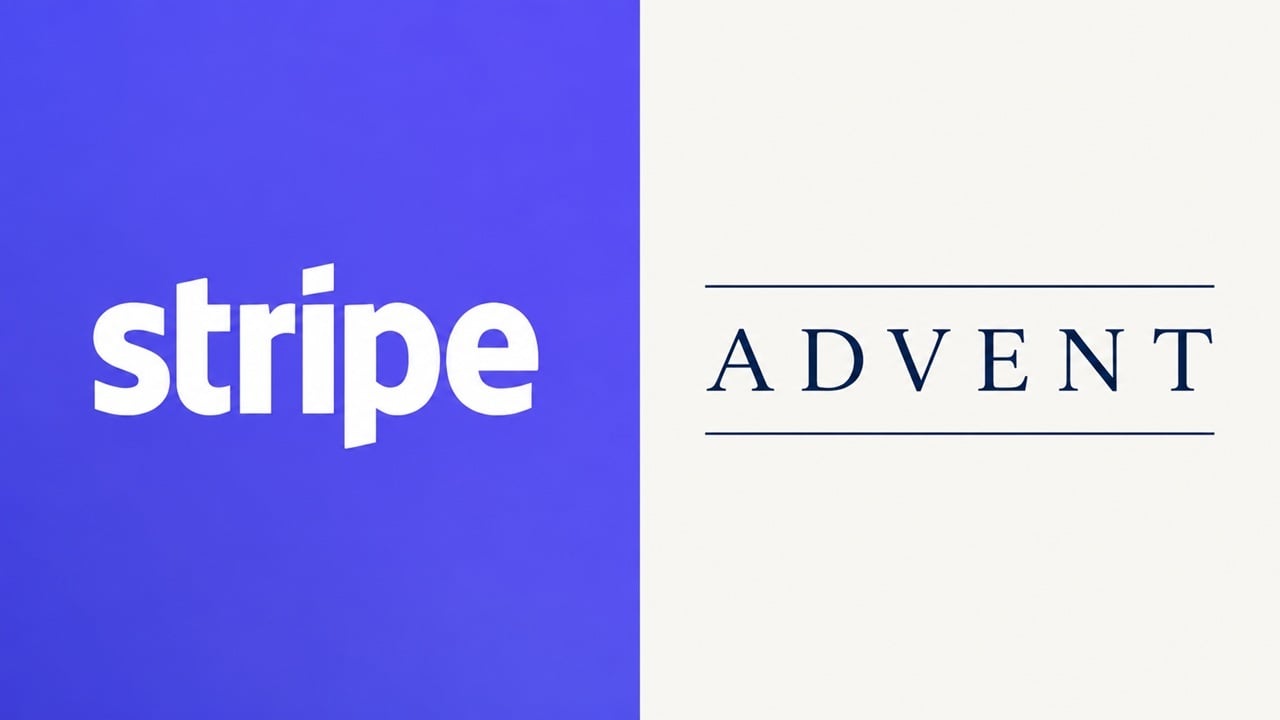Logos of Stripe and Advent