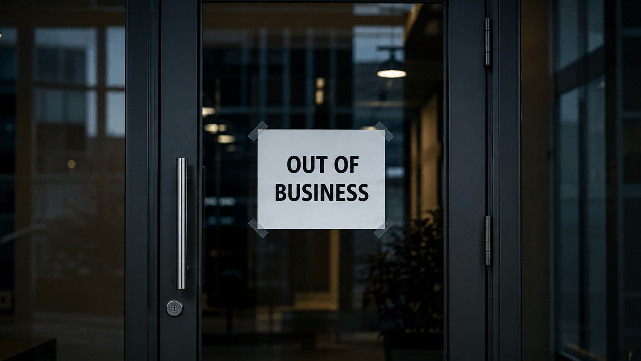 Business failure sign.