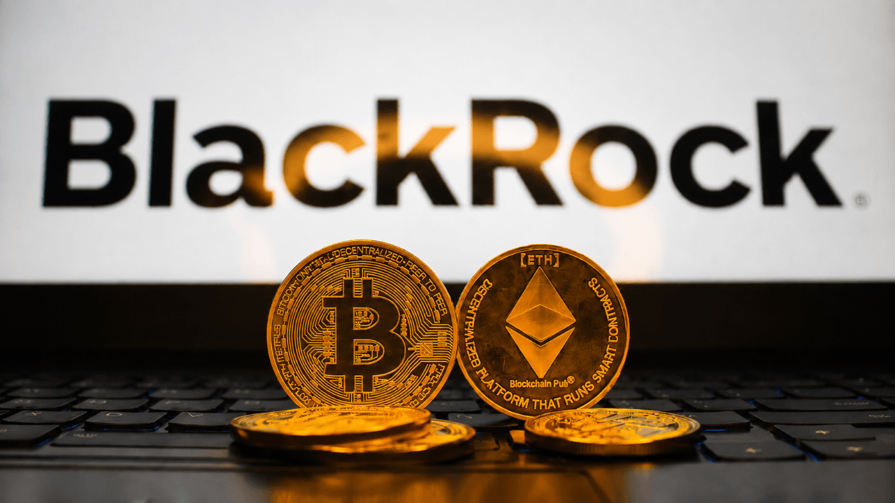Bitcoin, Ether with Blackrock logo