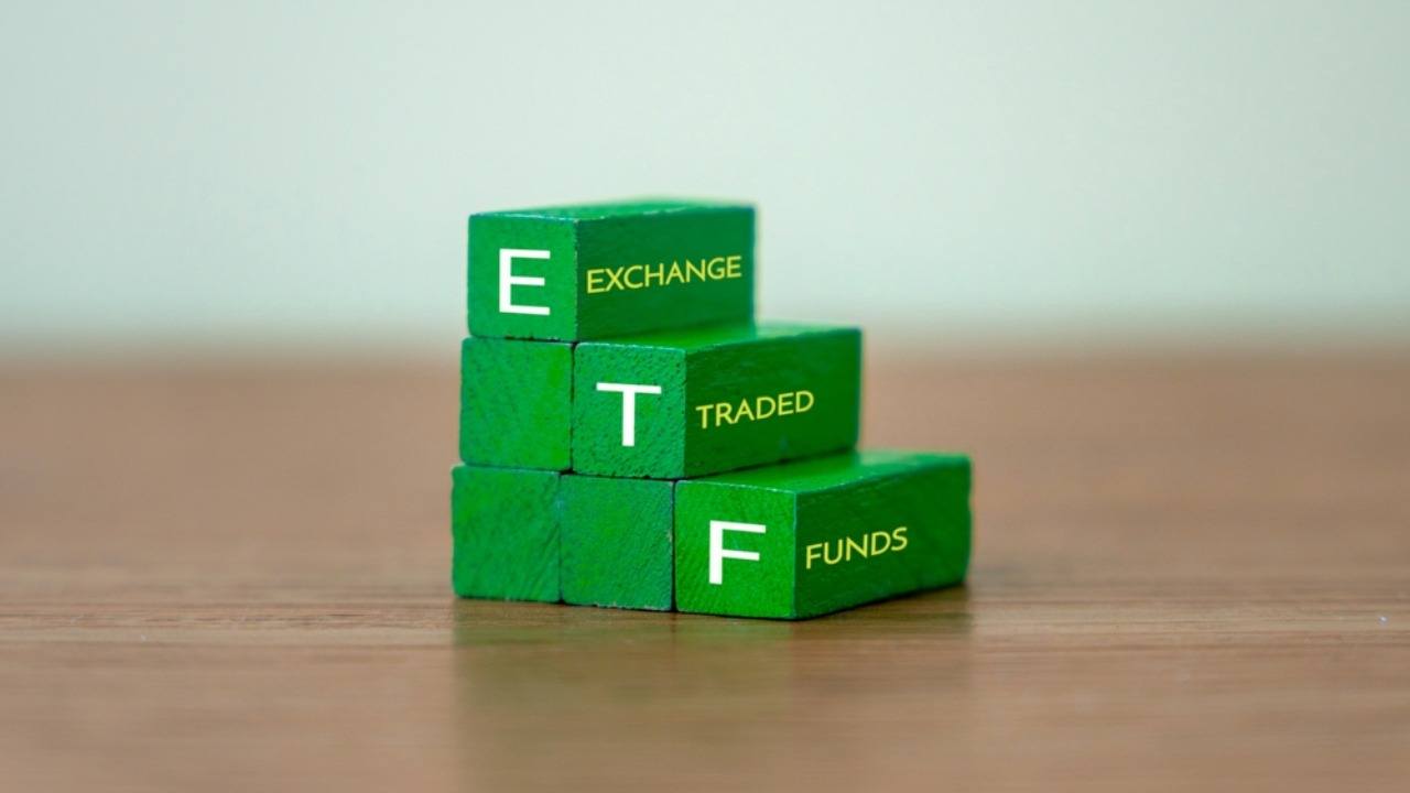 Exchange Traded Funds on green blocks